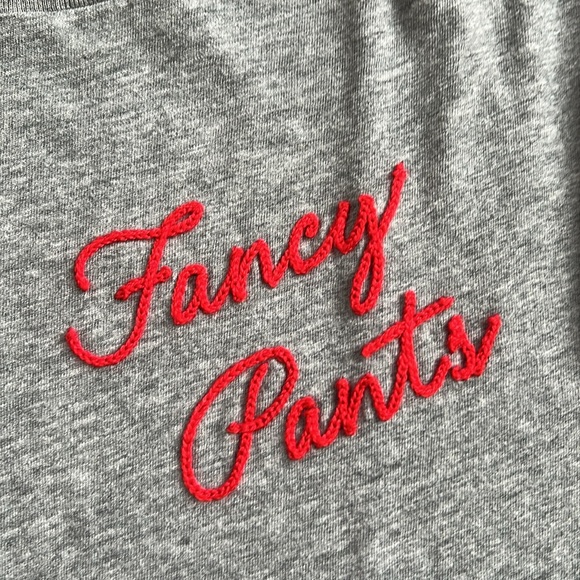 J. Crew Grey Fancy Pants Embroidered Tshirt Sz S - Picture 5 of 7